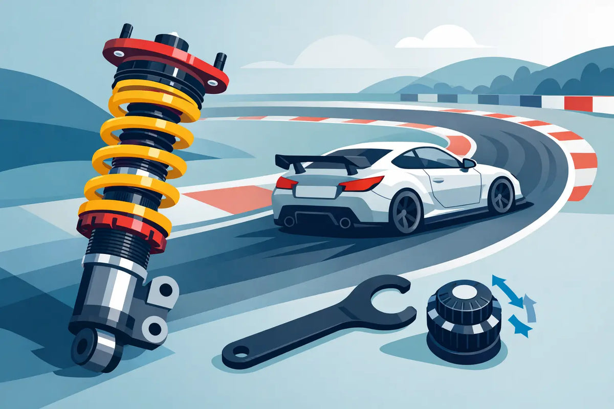 Coilover-alusta rata-ajoon ja toimiva säätö