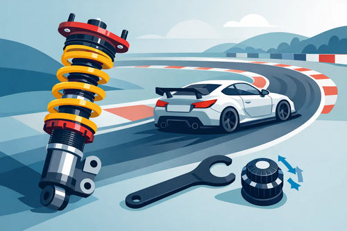 Coilover-alusta rata-ajoon ja toimiva säätö