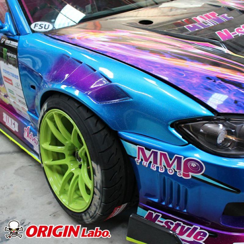 Origin Labo +55mm "Shark" ilmanotoilla Etulokasuojat Nissan Silvia S15