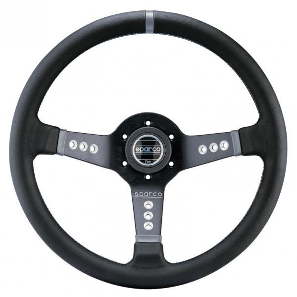 Sparco L777 Ratti (63 mm Syvyys), Musta Nahka, Mustat Puolat