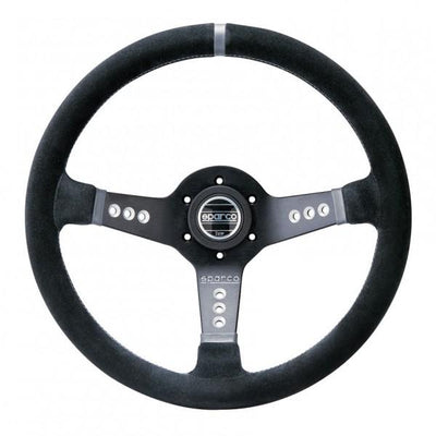 Sparco L777 Ratti (63 mm Syvyys), Musta Mokkanahka, Mustat Puolat