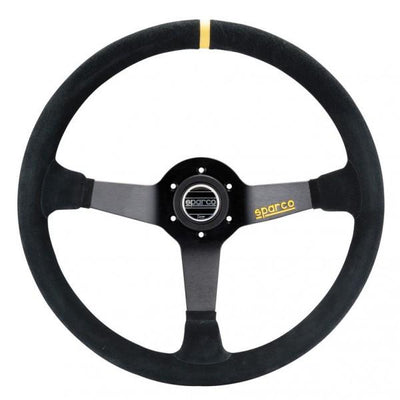 Sparco R368 Ratti (65 mm Syvyys), Musta Mokkanahka, Mustat Puolat