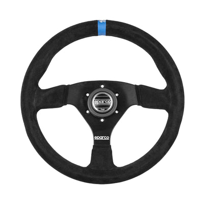 Sparco R383 Logo Ratti (39 mm Syvyys), Musta Mokkanahka, Mustat Puolat