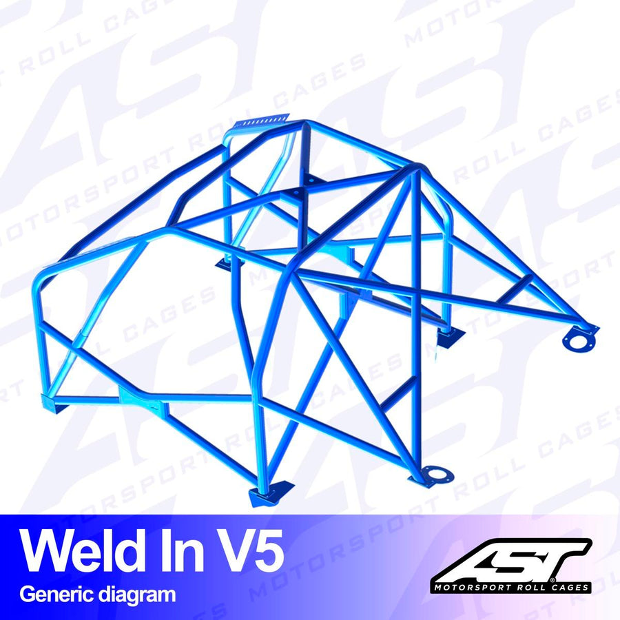 AST Rollcages V5 hitsattava 8-pisteen turvakaari Honda Civic EJ8 2-ovinen Coupe