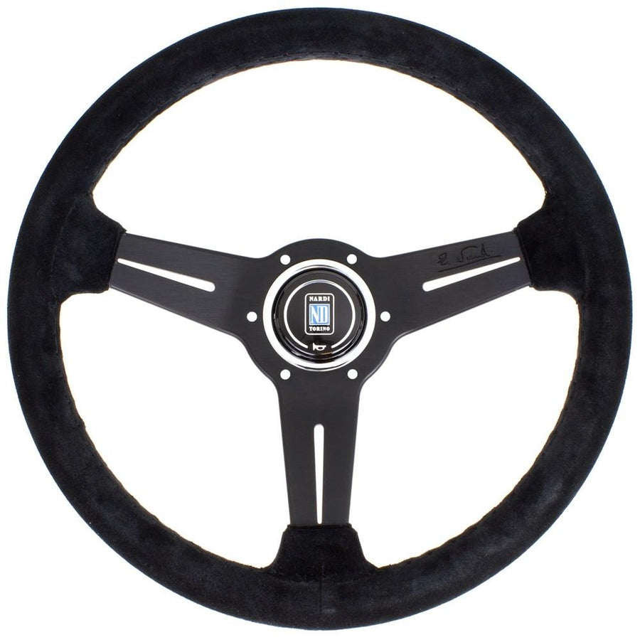 Nardi Classic ND33 Ratti, mokkanahka, Mustat Puolat, Musta tikkaus, 40 mm Syvyys