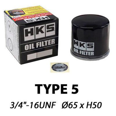 HKS Type 5 Öljynsuodatin | 3/4"-16 UNF (Kei Cars Nissan, Mitsubishi, Suzuki...)