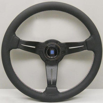 Nardi Deep Corn Ratti, Musta Rei'itetty Nahka, Mustat Puolat, Italia Tikkaus, 75 mm Syvyys, Ø35 cm