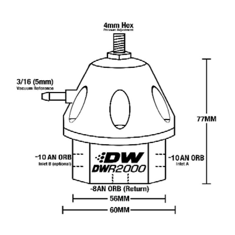 Deatschwerks DWR2000 "High Volume" E85 polttoainepaineensäädin