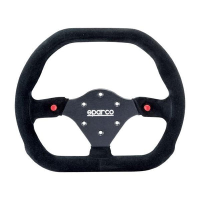 Sparco P310 Litteä Ratti, Musta Mokkanahka, Mustat Puolat