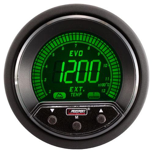 ProSport Evo EGT Mittari - Pakokaasun Lämpötila (1200°C, 4 Väriä)