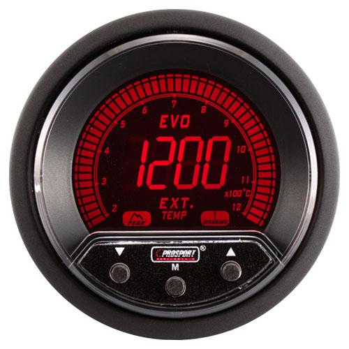 ProSport Evo EGT Mittari - Pakokaasun Lämpötila (1200°C, 4 Väriä)