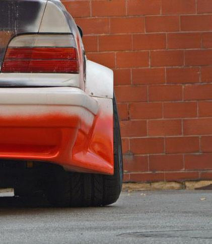 GTR takalokasuojan levennys BMW E36 Coupé