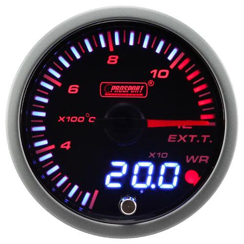 ProSport JDM "Dual Display" Pakokaasun Lämpötilan Mittari (60 mm, EGT 1200°C)