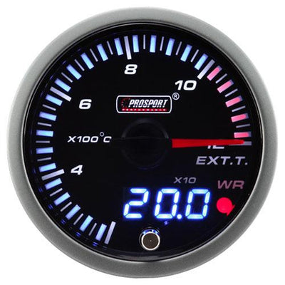 ProSport JDM "Dual Display" Pakokaasun Lämpötilan Mittari (60 mm, EGT 1200°C)