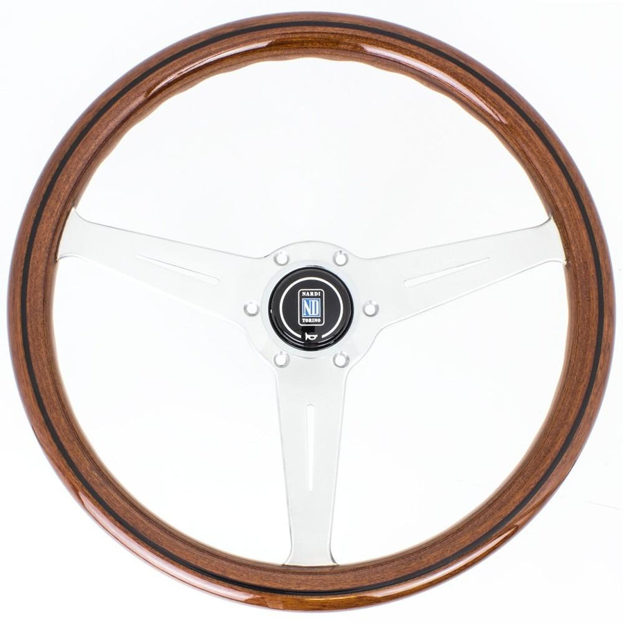 Nardi Classic ND36 Ratti, Puu, Musta Upotus, Kromi Puolat, 40 mm Syvyys