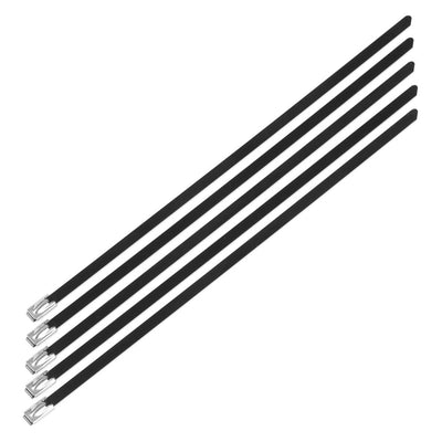 Ruostumattomasta teräksestä valmistetut lukitussiteet, 7.9mm x 350mm Musta, 5 kpl