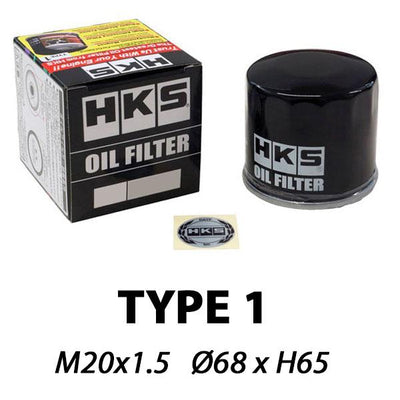 HKS Type 1 Öljynsuodatin | M20x1.5 (Nissan SR20, 350Z, 370Z, GT-R, Honda B16, B18, K20, Mazda MX-5, RX-7, RX-8, Mitsu Evo, GT86, BRZ, Subaru Impreza...)