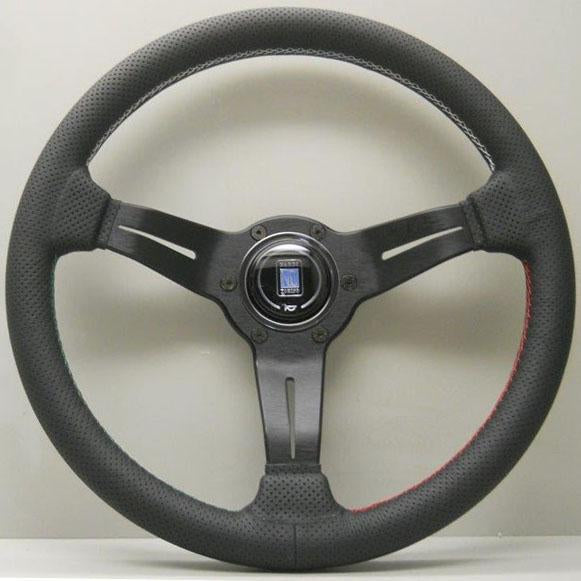 Nardi Deep Corn Ratti, Musta Rei'itetty Nahka, Mustat Puolat, 3-Osainen Italia Tikkaus, 50 mm Syvyys, Ø33 cm