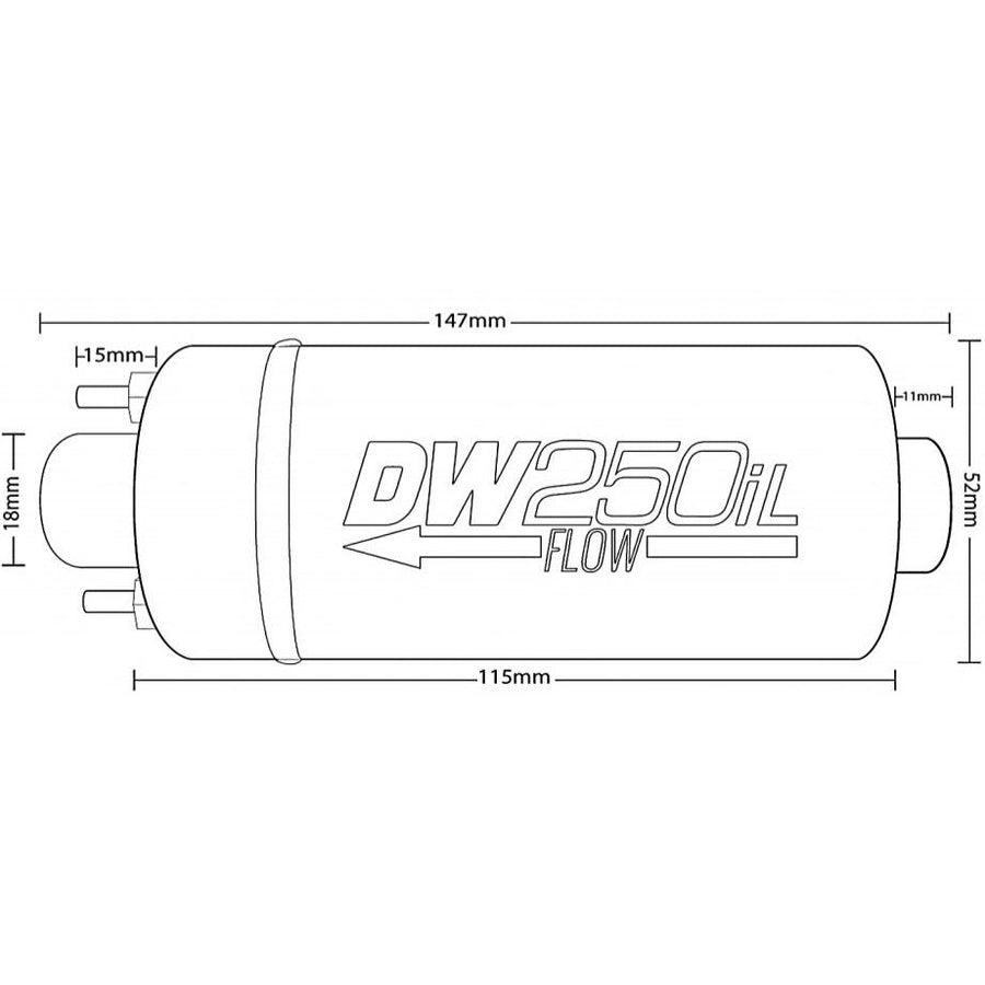 Deatschwerks DW250iL polttoainepumppu - 250 L/h E85