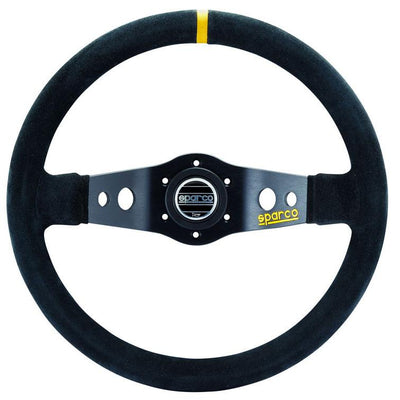 Sparco R215 Ratti (90 mm Syvyys), Musta Mokkanahka, Mustat Puolat