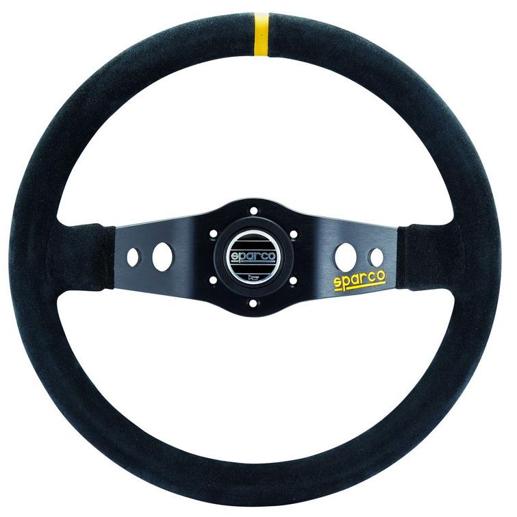 Sparco R215 Ratti (90 mm Syvyys), Musta Mokkanahka, Mustat Puolat
