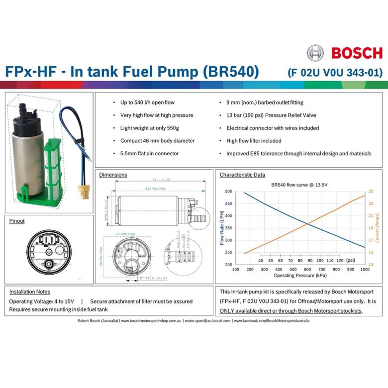 Bosch BR540 in-tank Polttoainepumppusarja