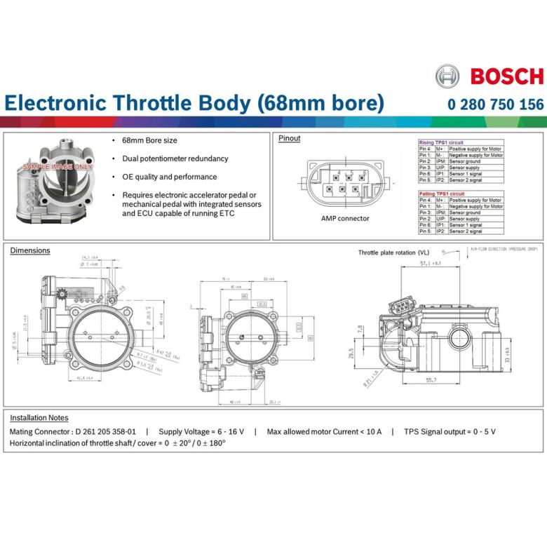 Bosch Sähköinen Kaasuläppä (68mm poraus)