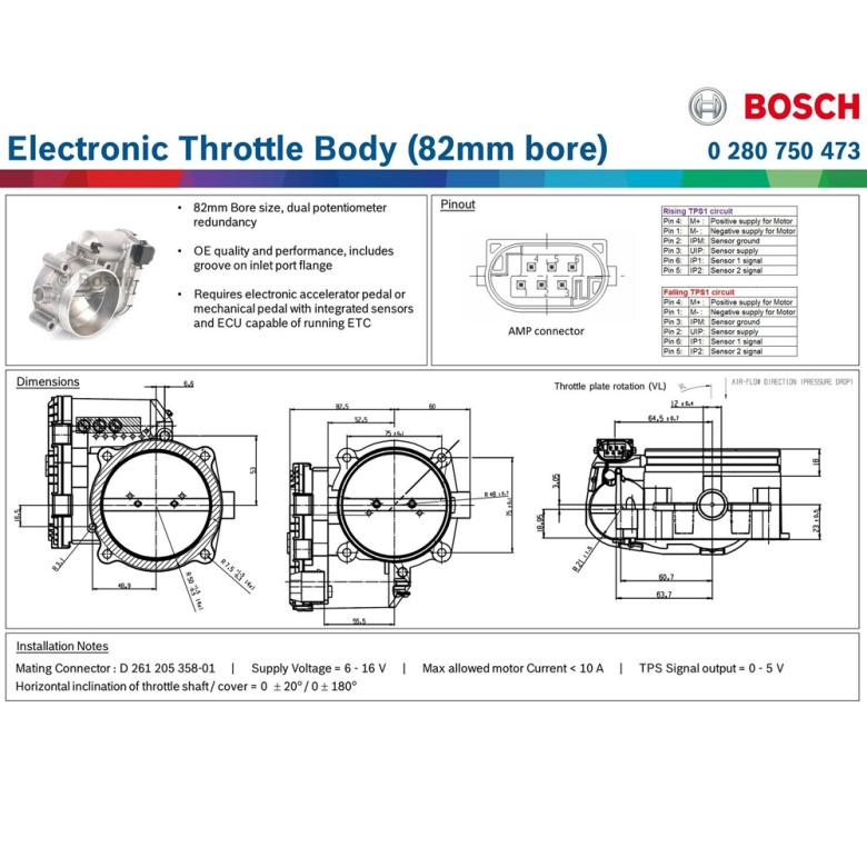 Bosch Sähköinen Kaasuläppä (82mm poraus)
