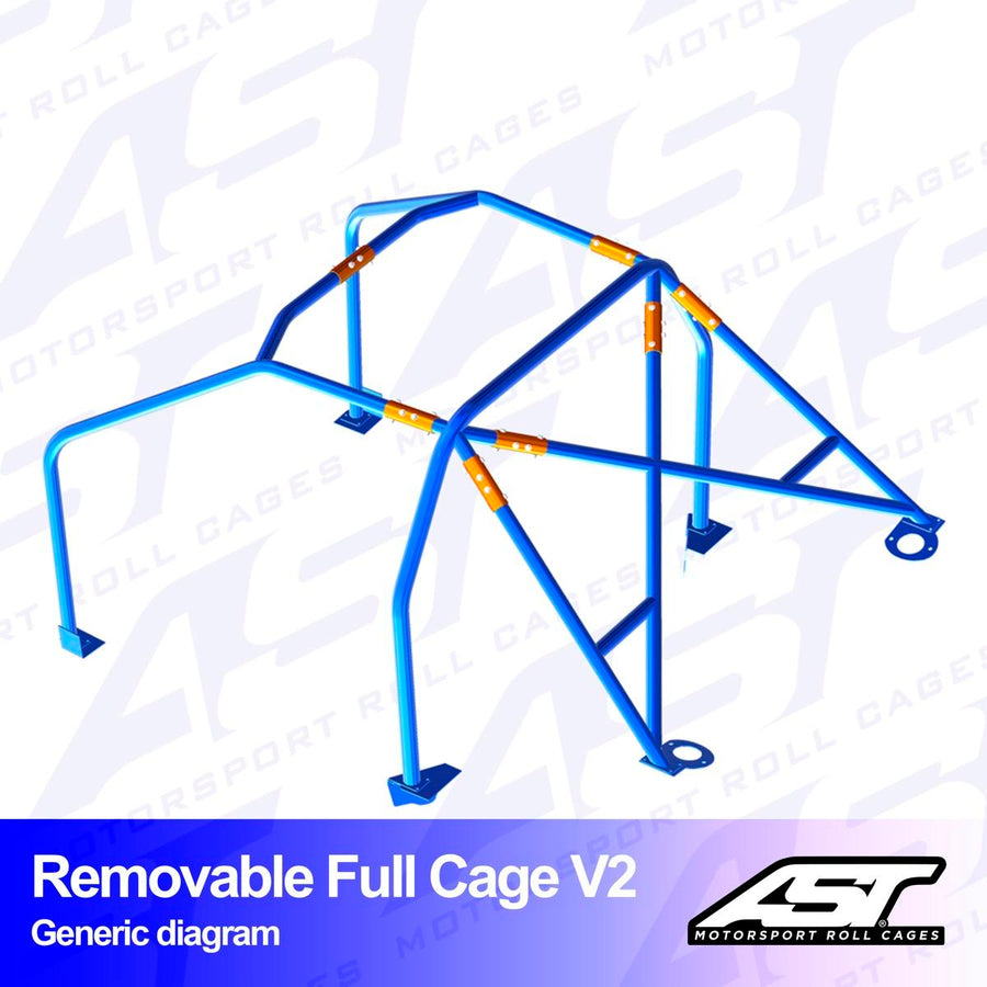 AST Rollcages V4 pultattava 6-pisteen turvakaari Volvo 144 - FIA-hyväksytty