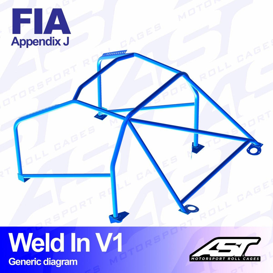 AST Rollcages V1 hitsattava 10-pisteen turvakaari Volvo 144 - FIA-hyväksytty