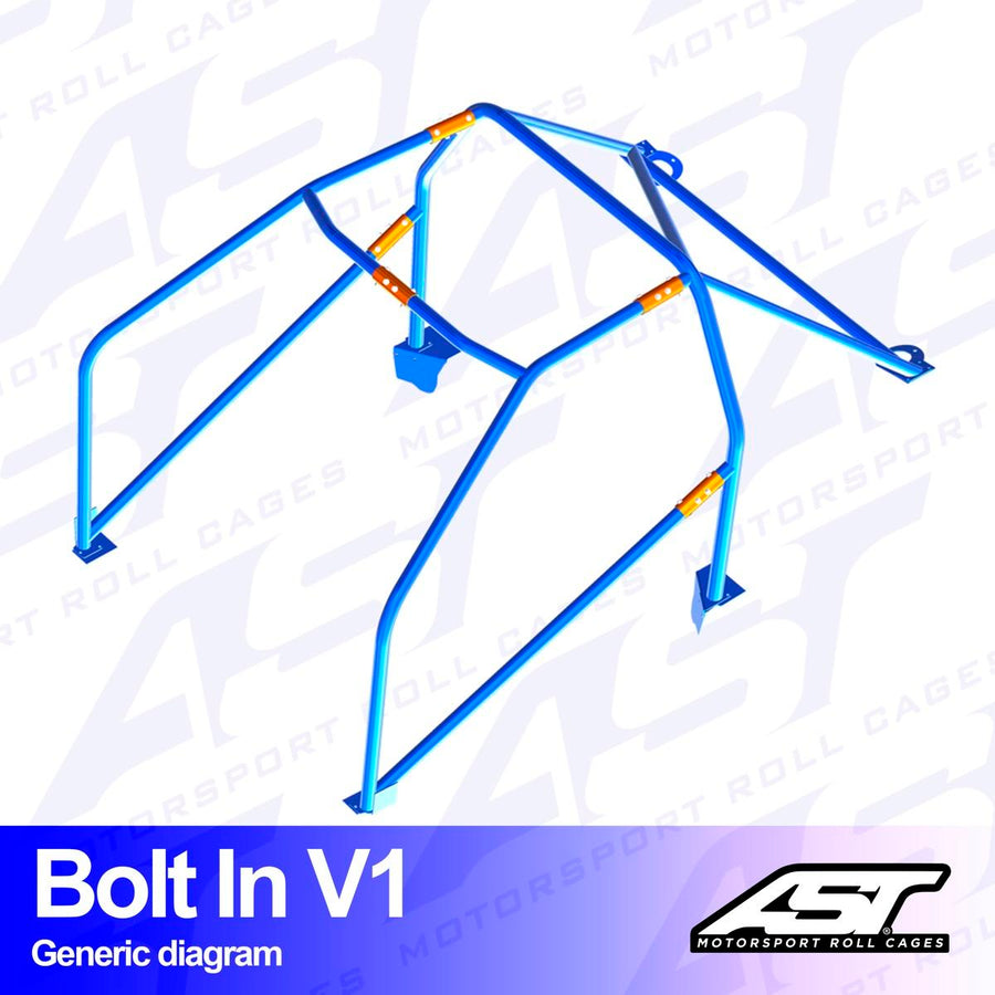 AST Rollcages V1 pultattava 6-pisteen turvakaari Volvo 145 - FIA-hyväksytty