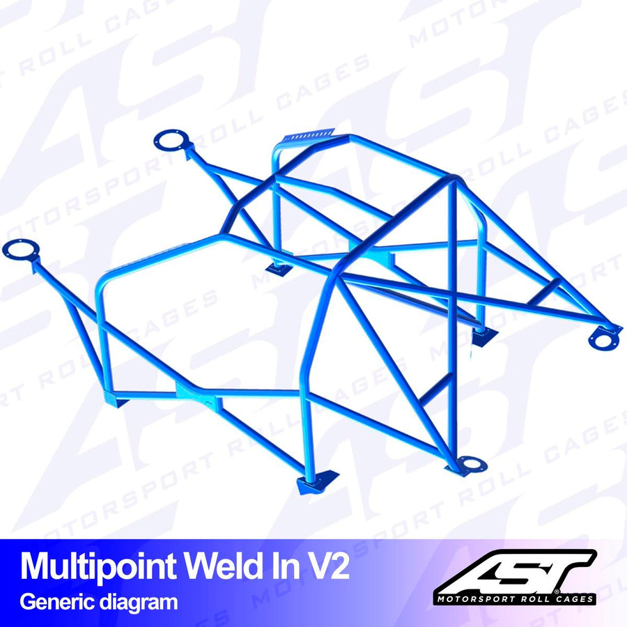 AST Rollcages V2 hitsattava 10-pisteen turvakaari Seat Leon 1P
