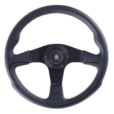Nardi Challenge Ratti, Musta Nahka, Mustat Puolat, Musta tikkaus, 45 mm Syvyys, Ø35 cm