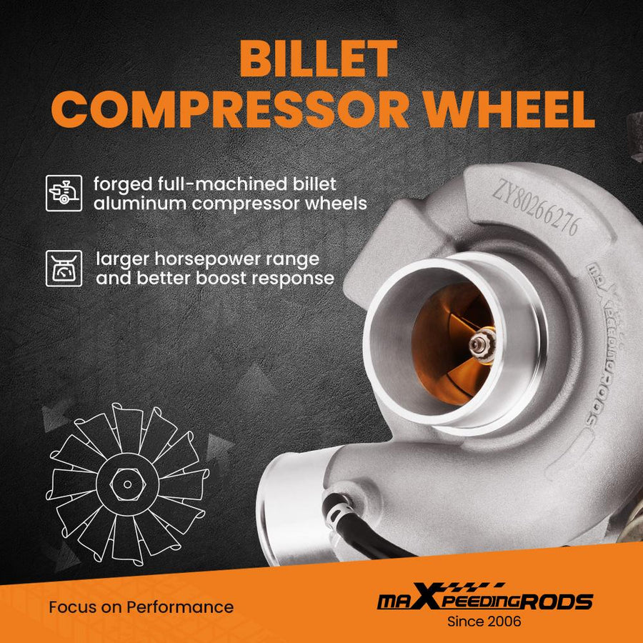 Billet-kompressorin pyörä katuversion suorituskykyinen Turboahdin Subaru Forester Impreza 2.0L 58T DOHC Turboahdettu