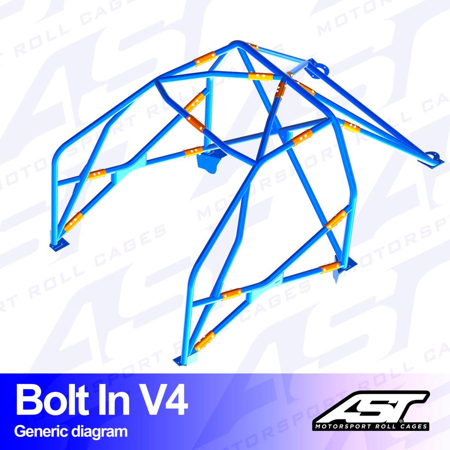 AST Rollcages V4 pultattava 6-pisteen turvakaari Honda Civic EJ8 2-ovinen Coupe - FIA-hyväksytty