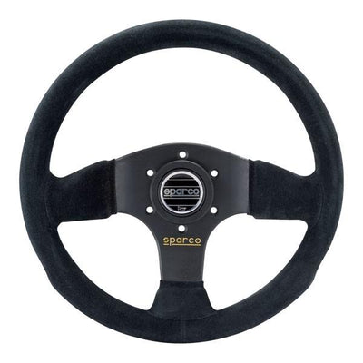 Sparco P300 Litteä Ratti, Musta Mokkanahka, Mustat Puolat