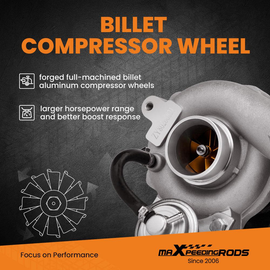 Billet-kompressorin pyörä katuversion suorituskykyinen Turboahdin Mazda CX-7 nopeus 3 nopeus 6 2.3L MZR DISI 2.3 Turbo L3-VDT moottorille