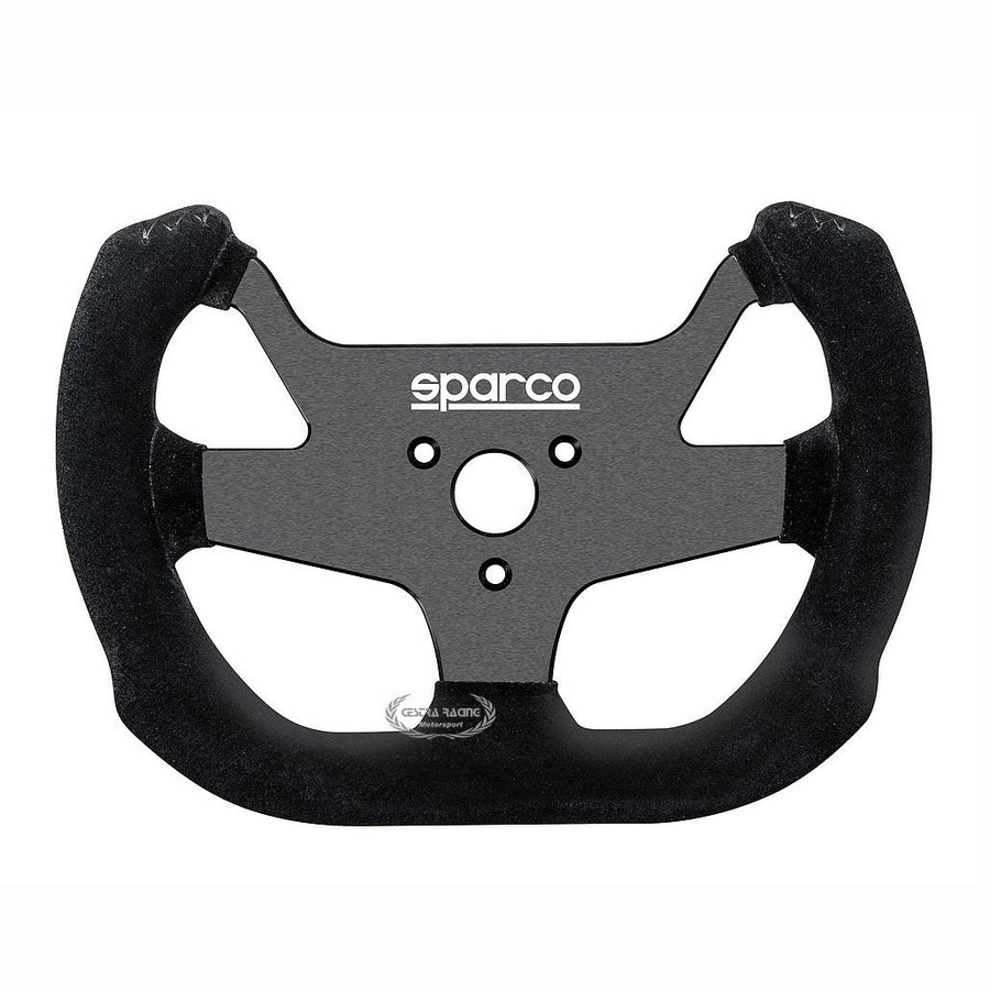Sparco F-10 A Litteä Ratti, Musta Mokkanahka, Mustat Puolat