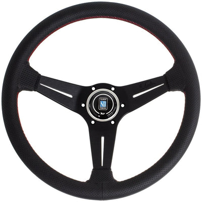 Nardi Deep Corn Ratti, Musta Rei'itetty Nahka, Mustat Puolat, Punainen Tikkaus, 80 mm Syvyys, Ø35 cm
