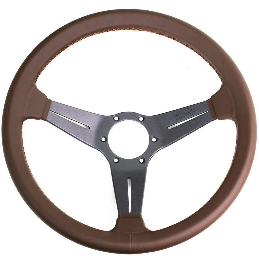 Nardi Deep Corn Ratti, Ruskea Nahka, Harmaat Puolat, Ruskea Tikkaus, 75 mm Syvyys, Ø35 cm