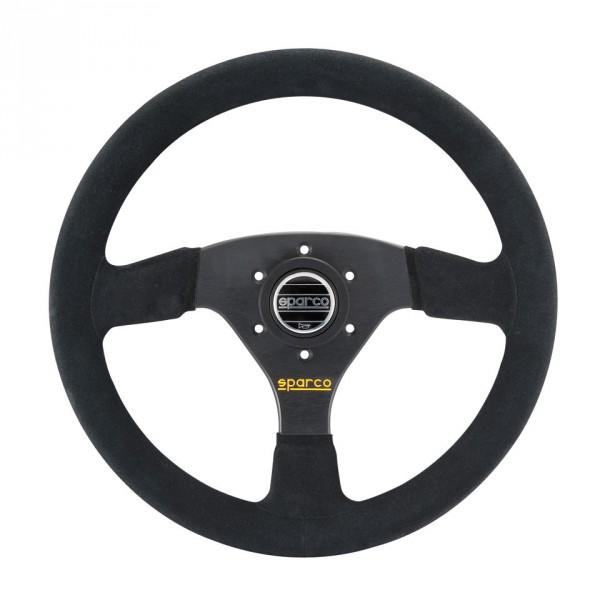 Sparco R323 Ratti (39 mm Syvyys), Musta Mokkanahka, Mustat Puolat