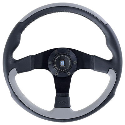 Nardi Leader Ratti, Harmaa Nahka, Mustat Puolat, Ø35 cm