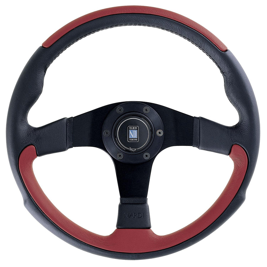 Nardi Leader Ratti, Punainen Nahka, Mustat Puolat, Ø35 cm