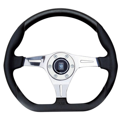 Nardi Kallista Ratti, Musta Rei'itetty Nahka, Kromi Puolat, Ø35 cm