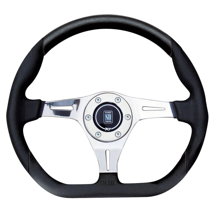 Nardi Kallista Ratti, Musta Rei'itetty Nahka, Kromi Puolat, Ø35 cm