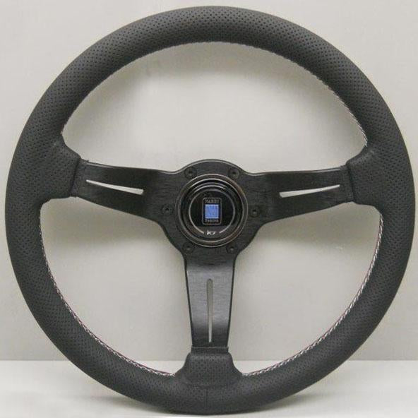 Nardi Deep Corn Ratti, Musta Rei'itetty Nahka, Mustat Puolat, Italia Tikkaus, 50 mm Syvyys, Ø33 cm