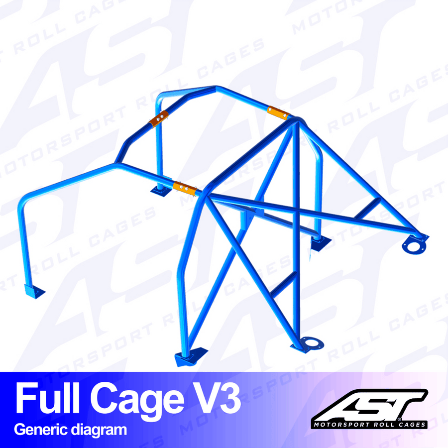 AST Rollcages V3 pultattava 6-pisteen turvakaari Renault 19 3-ovinen Coupe
