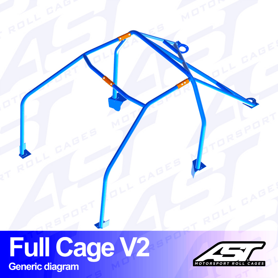AST Rollcages V2 pultattava 6-pisteen turvakaari Renault 19 3-ovinen Coupe