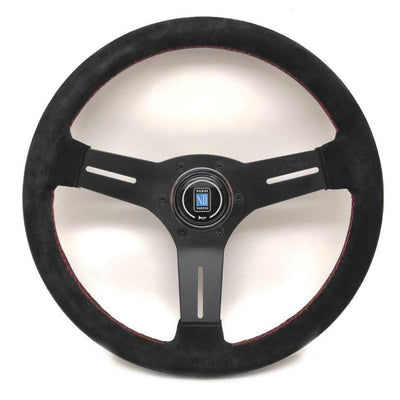 Nardi Competition Ratti, Mokkanahka, Mustat Puolat, Punainen Tikkaus, 40 mm Syvyys, Ø33 cm