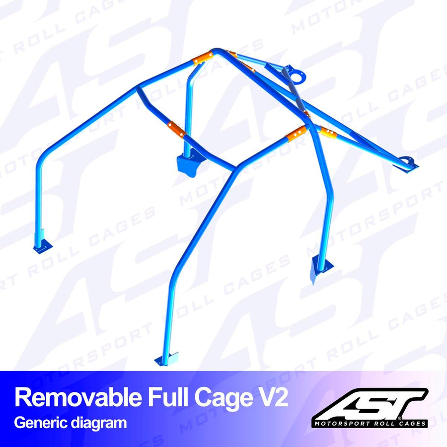 AST Rollcages V2 irroitettava pultattava 6-pisteen turvakaari Honda Civic EK 4-ovinen Ferio